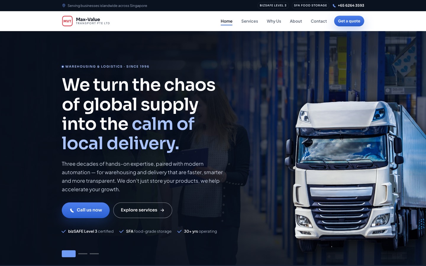 Max-Value Transport — website designed and built by Solvex